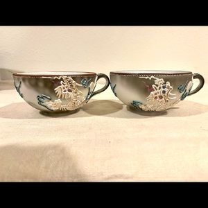 2 dragonware dragon ware moriage teacup cup